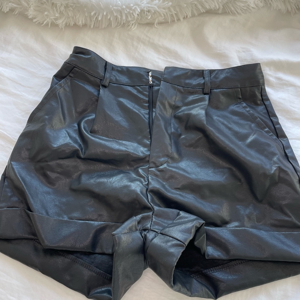 Black Leather Shorts